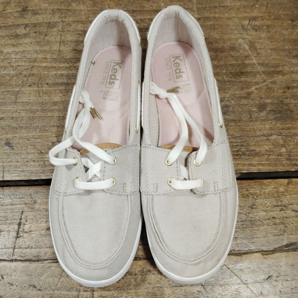 Grasshoppers Keds Loafer Shoes Womens Sz 7 Beige Slip On Comfort Flats